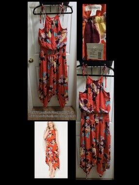 Maurices Coral Floral Halter Dress Sz Sm, Also Fits Med IMO